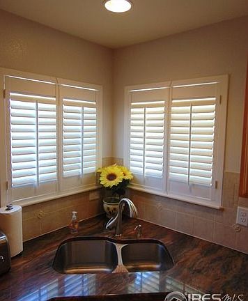 wood blinds throughout