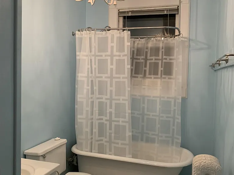 Vintage clawfoot tub. Updated shower, new toilet.