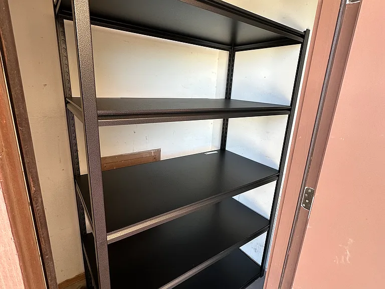 Shelves inside the storage room