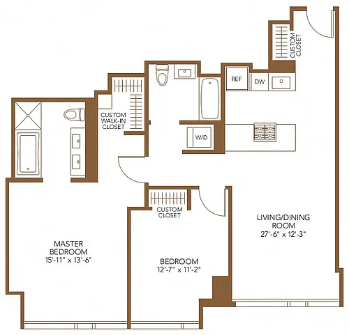 Floor plan 2 Bed 2 Bath