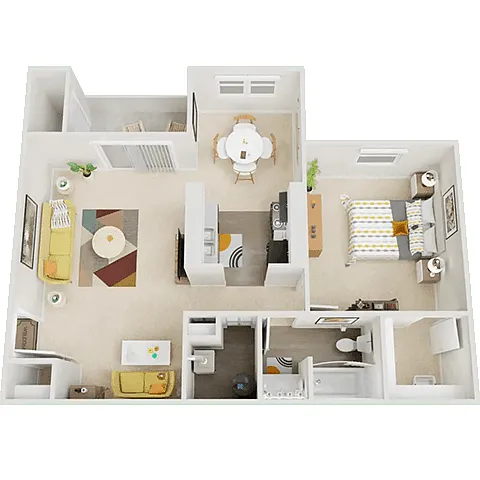 Floor plan 1 Bed 1 Bath