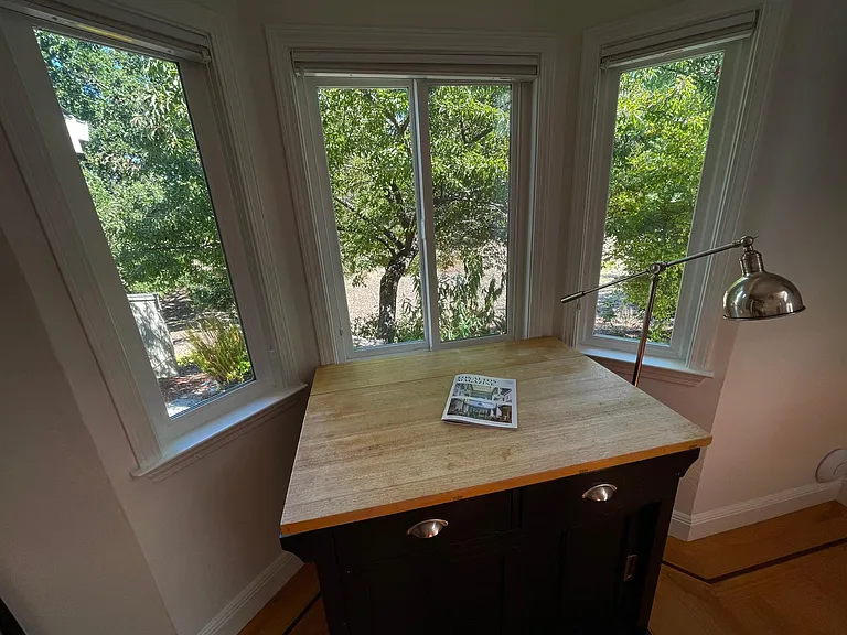 Food /Kitchen Prep "nook" with windows looking towards open field.