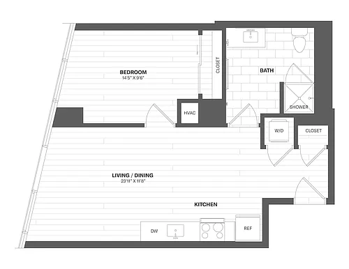 Floor plan 1 Bed/1 Bath-X06