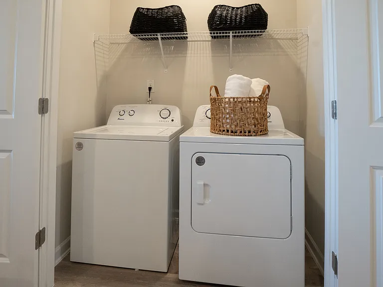 Full size washer and dryer in every home.