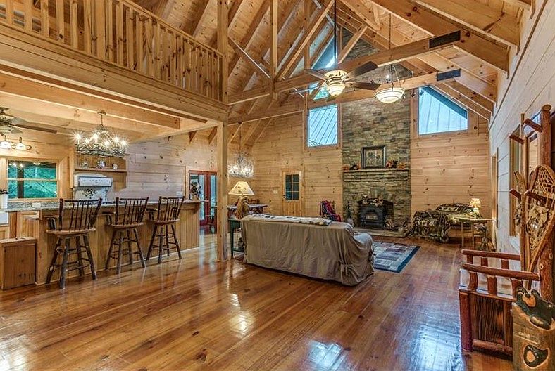 Hand-hewn log home