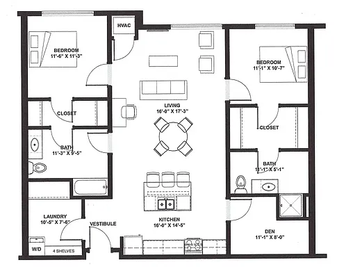 Floor plan 2-L Plus Den