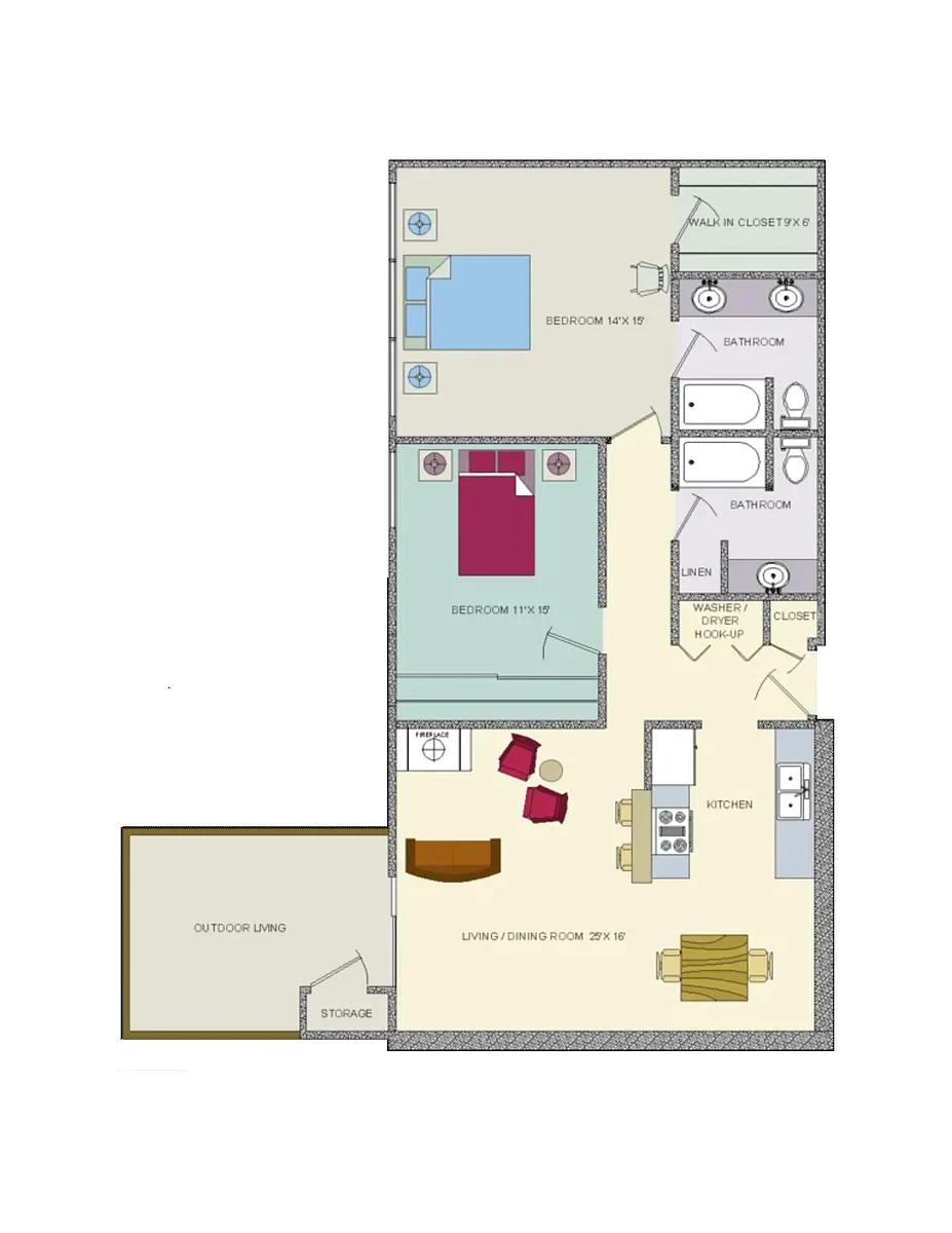 Floor plan Two Bedroom