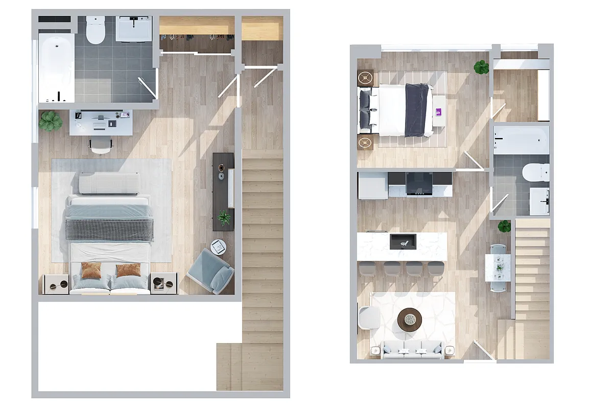 Floor plan 2 Bed | 2 Bath Loft - Building Two