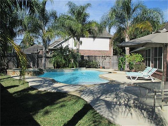 Beautiful flagstone pool with sandbar entry.  Heated pool with spa