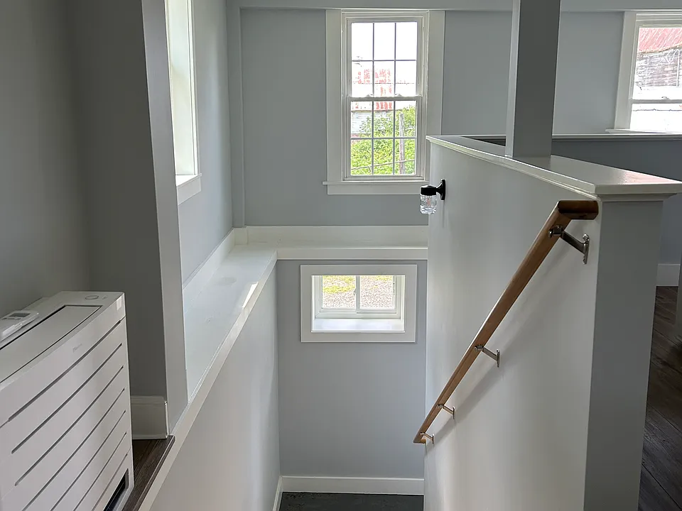 Stairs to back door from the kitchen