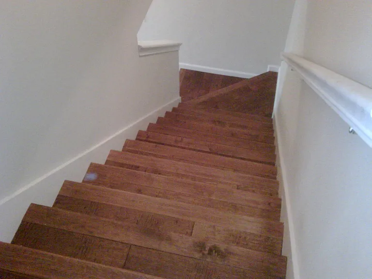downstairs