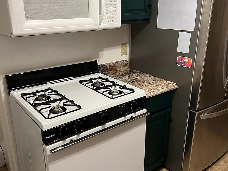 Kitchen comes with stove, microwave, fridge, dishwasher, washer and dryer.