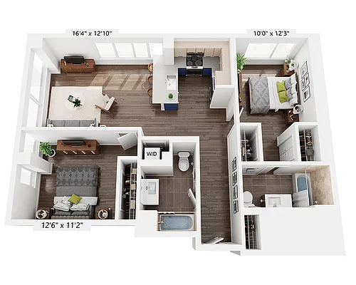 Floor plan Two Bedroom B2C