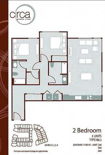 Floor plan 2 Bedroom 2 Bath - B8.2