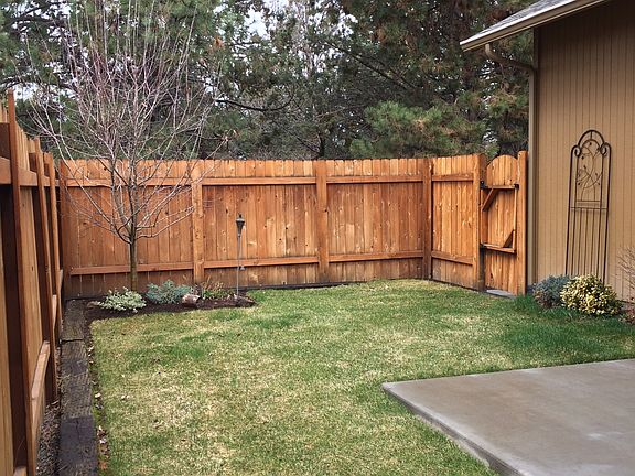 fenced backyard