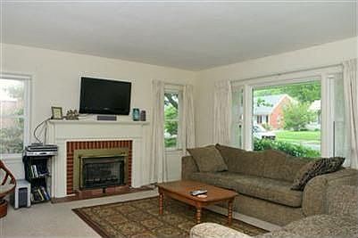 Living area with fireplace