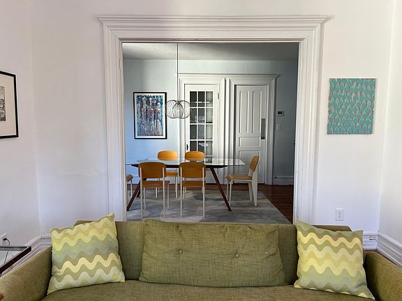 Nice living room and dining room. It's a large one bedroom.