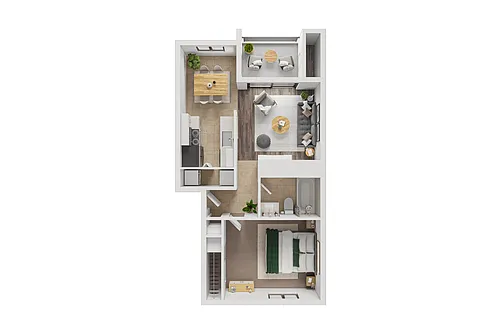 Floor plan 1 Bed, 1 Bath Classic A1