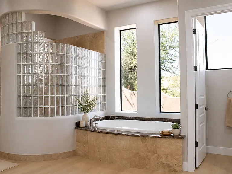 Primary Bath with Soaking Tub-Virtually Staged