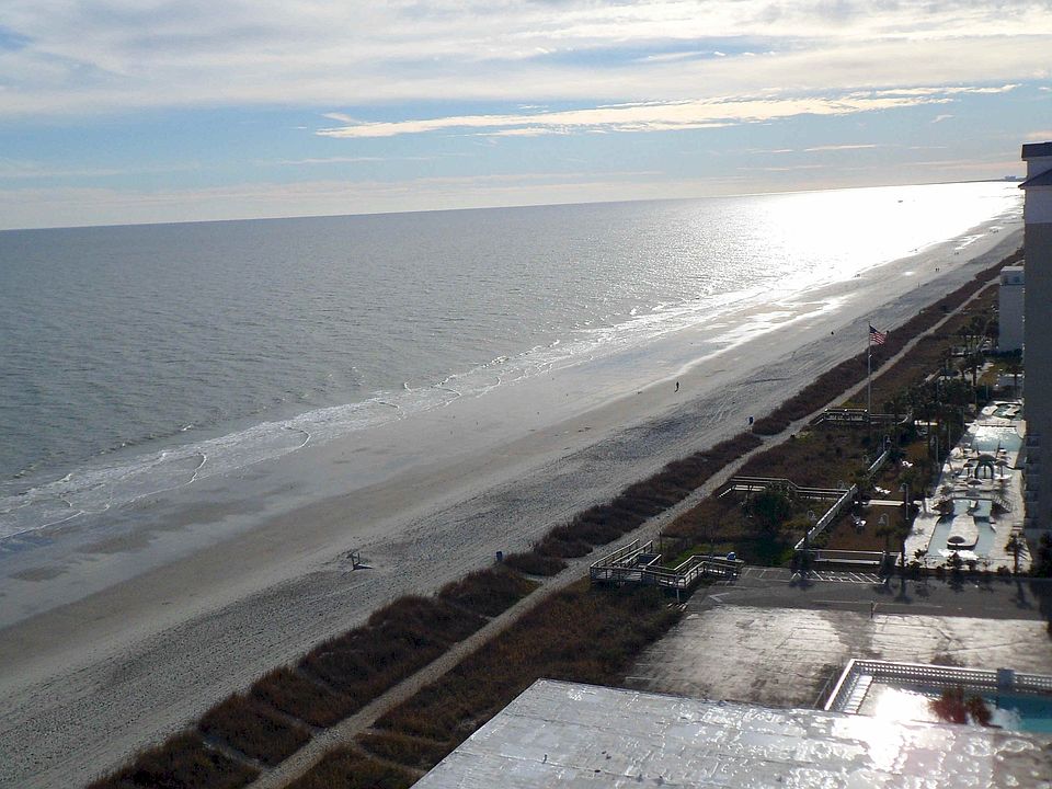 view of beach from condo