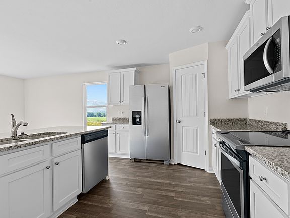 Stainless steel appliances are included