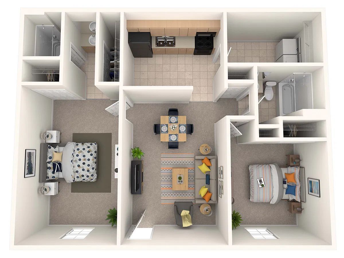 Floor plan 2 Bed 2 Bath
