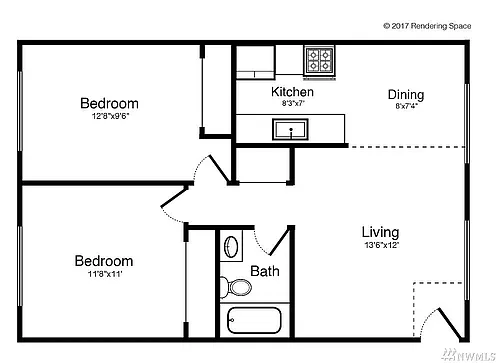 Floor plan 2 Bedroom