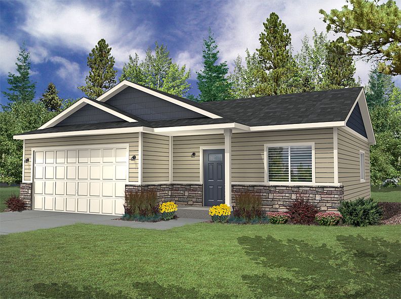 3 bedroom, 2 bath ranch plan