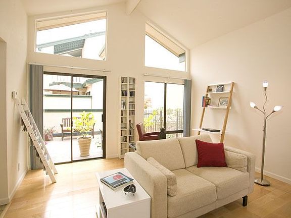 Vaulted ceilings in living room