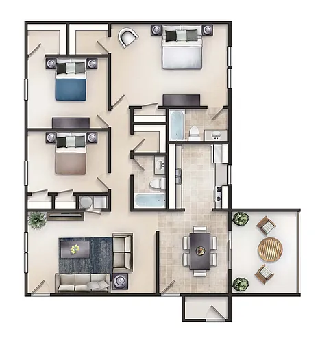 Floor plan The Saratoga 3 x 2