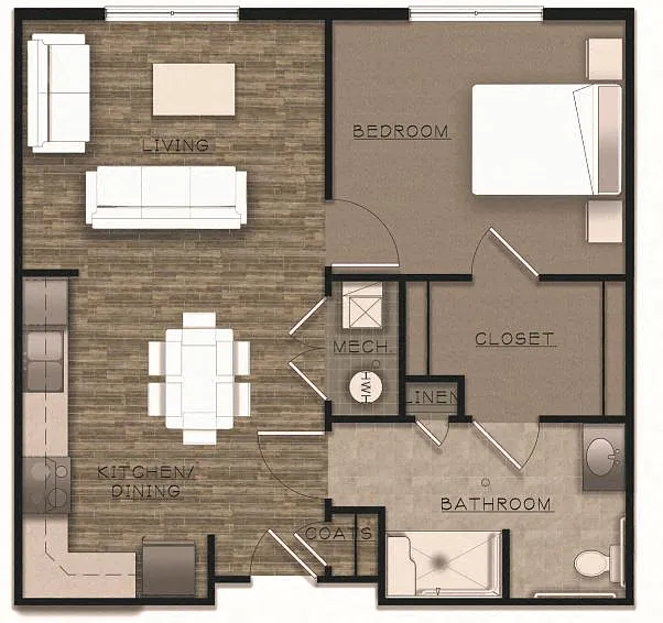Floor plan One Bedroom