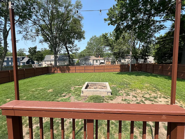 fenced backyard