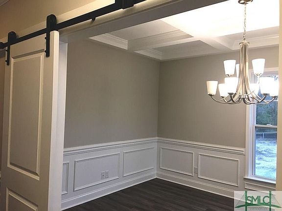 Barn Doors - Coffered Ceiling Dining Room Study