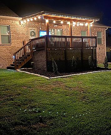Back patio at night