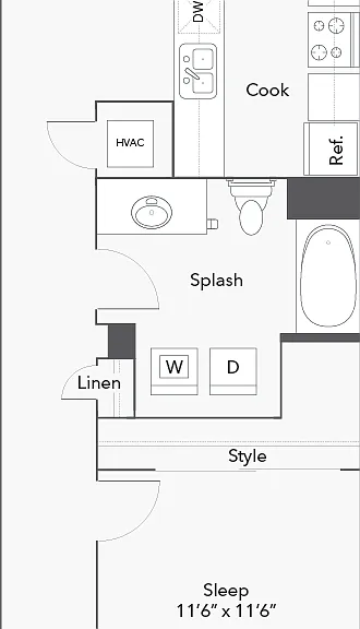 1 BR x 1 BA - C w/Foyer - Income-Restricted (50) Floorplan - Apartments in Milwaukee, Wisconsin 1 BR x 1 BA - C w/Foyer - Income-Restricted (50) Floorplan - Apartments in Milwaukee, Wisconsin