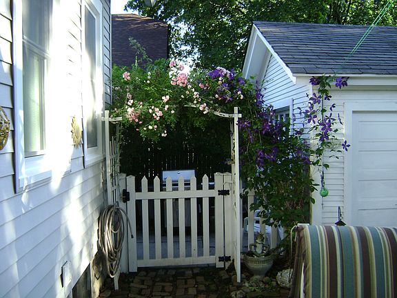 garden, back gate and garage