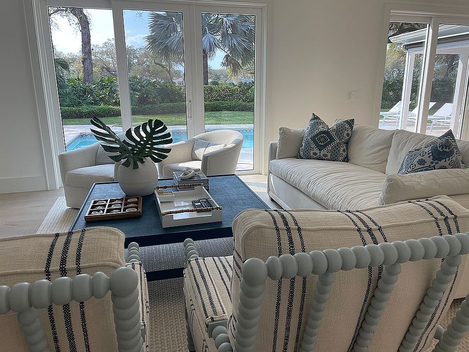 Family room overlooking pool