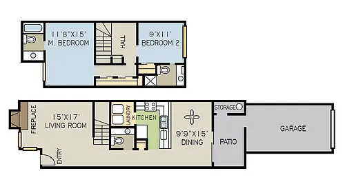 Floor plan 2 BEDROOM TOWNHOUSE D
