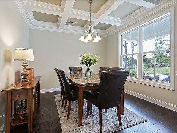 Coffered Ceiling in Dining