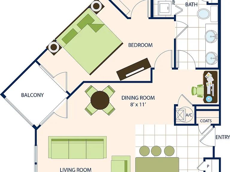 One Bedroom One Bath (1095 SF) One Bedroom One Bath (1095 SF)