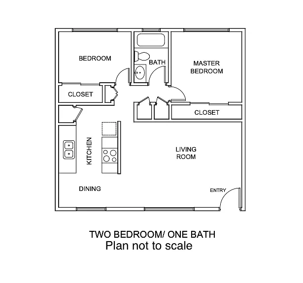Floor plan 2 bedroom 1 bath
