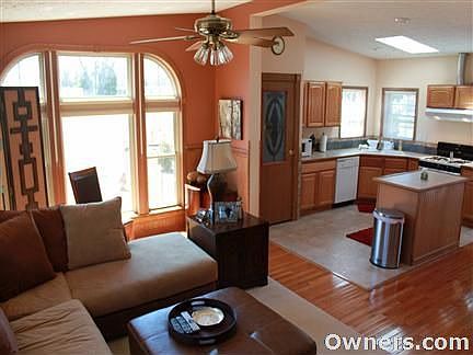 Open concept kitchen and living room.