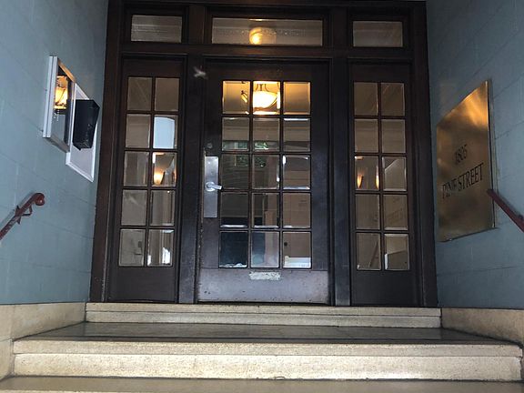 Entrance to building. Call box to left.