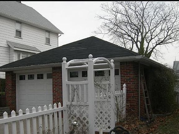 Two car, brick garage