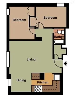 Floor plan 2 Bedroom