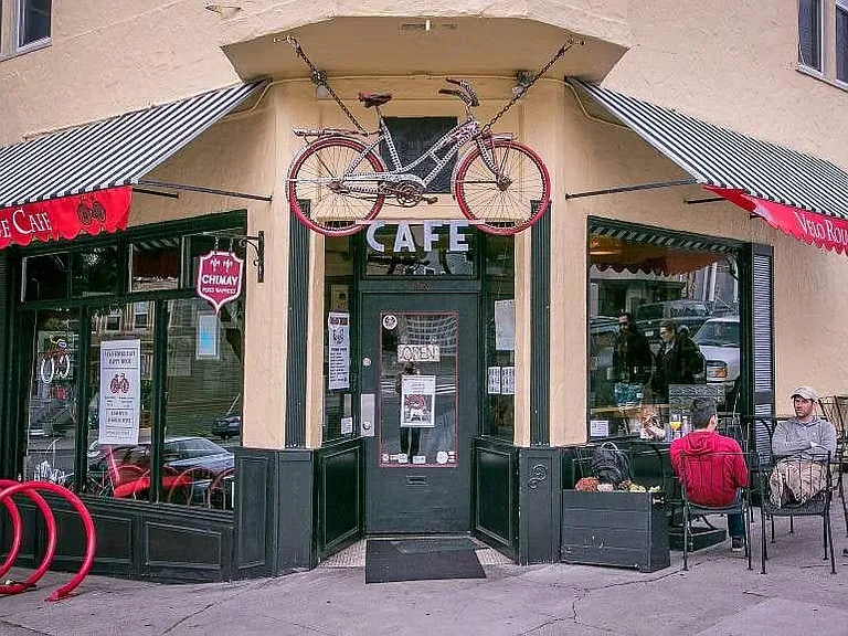 Velo Rouge Cafe is on the corner