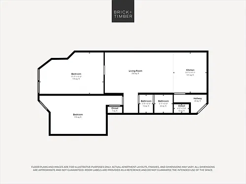Floor plan 2 Bed 1 Bath