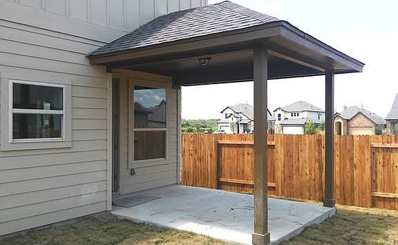 Cool Covered Patio. Photos of a similar home. Actual home under construction.