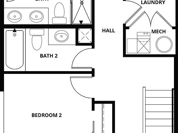 The second floor of the Emerald has the bedrooms.