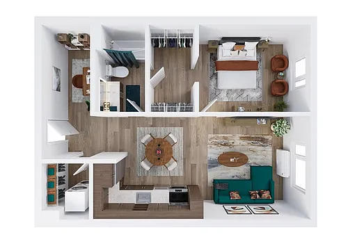 Floor plan 1x1 + Den